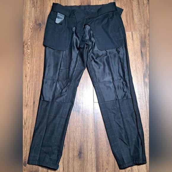 Prada Milano Men's Dress Pants Gray Check Button Fly Slim Fit Size 37x32 / 56 - Picture 15 of 16